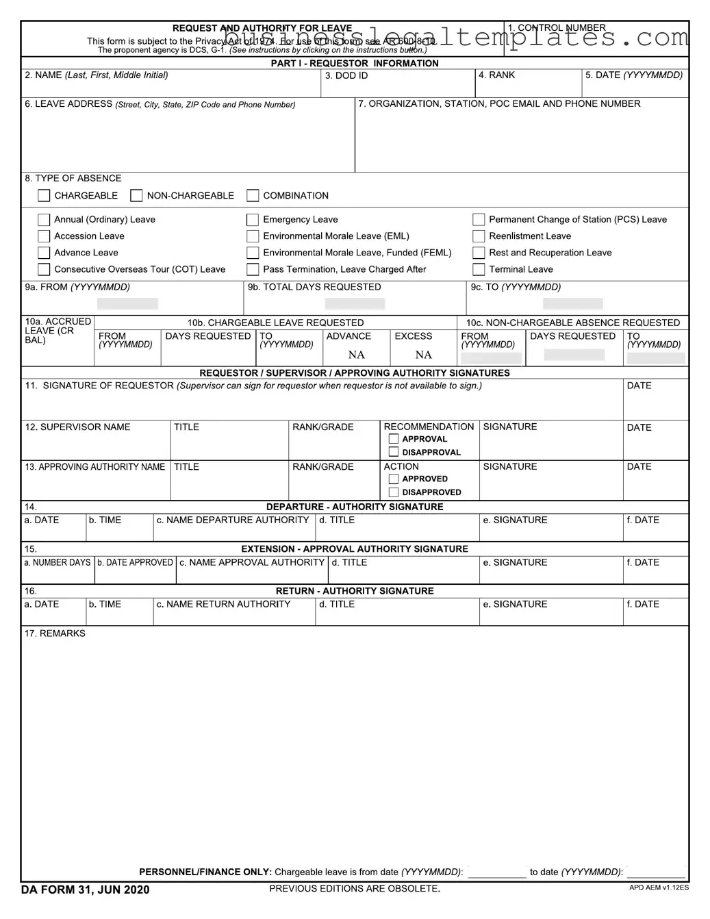 Printable Da 31 Form
