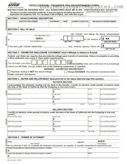 Printable California Fotm Reg 262 Form