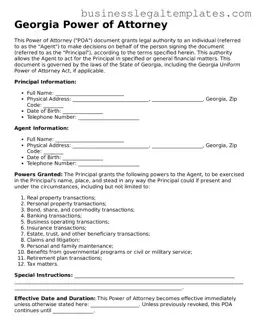 Blank Georgia Power of Attorney Document