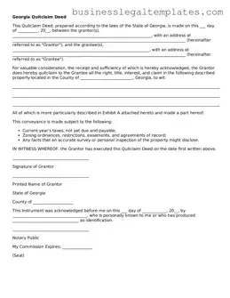 Blank Georgia Quitclaim Deed Document