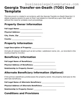 Blank Georgia Transfer-on-Death Deed Document