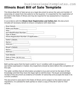 Blank Illinois Boat Bill of Sale Document