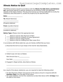 Blank Illinois Notice to Quit Document