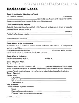 Printable Lf310 Residential Lease Form