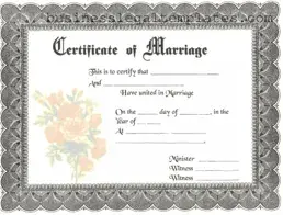 Printable Marriage Certificate Form