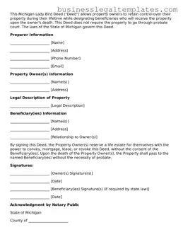 Blank Michigan Lady Bird Deed Document