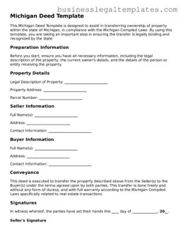 Blank Michigan Deed Document
