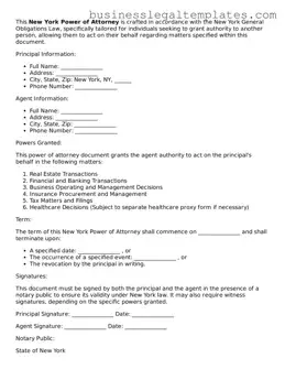 Blank New York Power of Attorney Document