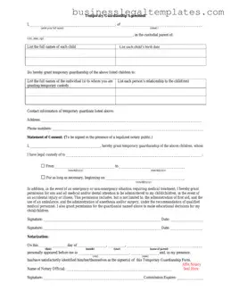 Printable Temporary Custody Form