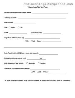Printable Tb Test Form